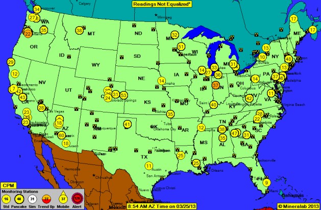 USA map radioactivity
