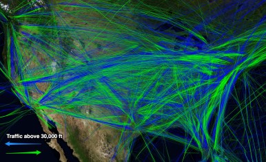 Traffic avobe 30,000 feet