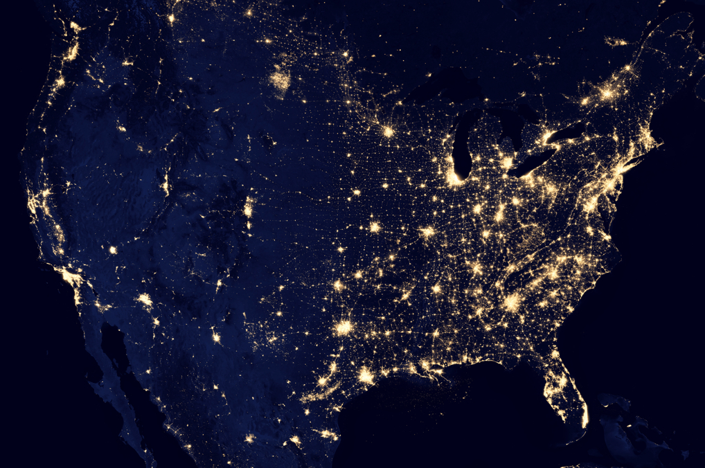 US Illuminated from Space