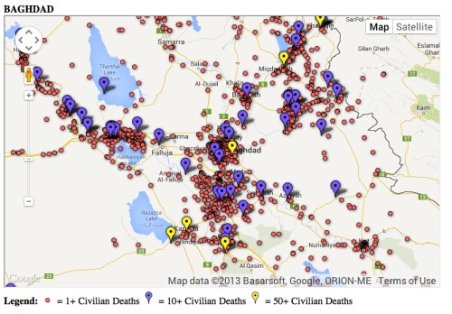 Baghdad Map of Civilian Deaths--Mike Brennad (Drexel)