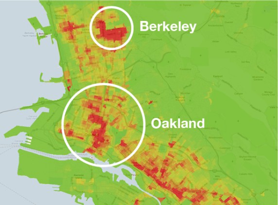 Berkeley:Oakland Crime Density