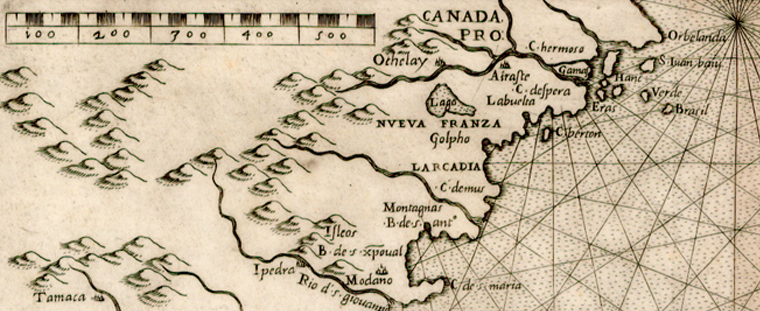 ca 1565 gastaldi map