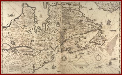 Champlain maps his Voyages on a true meridian