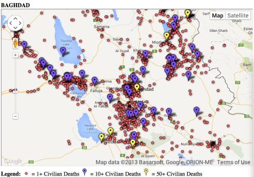 Clusters of Civilian Death Around Baghdad--Mike Brennan's image