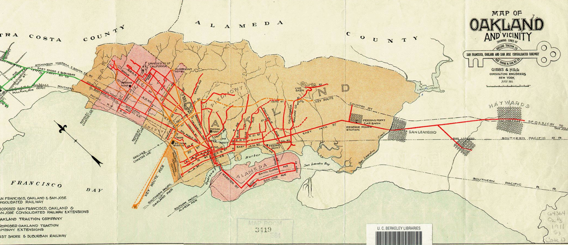 Map of Oakland and Vicinity- Key Car System