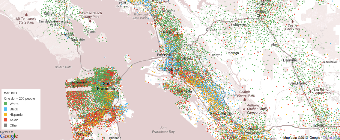 Mapping Race across Bay Area