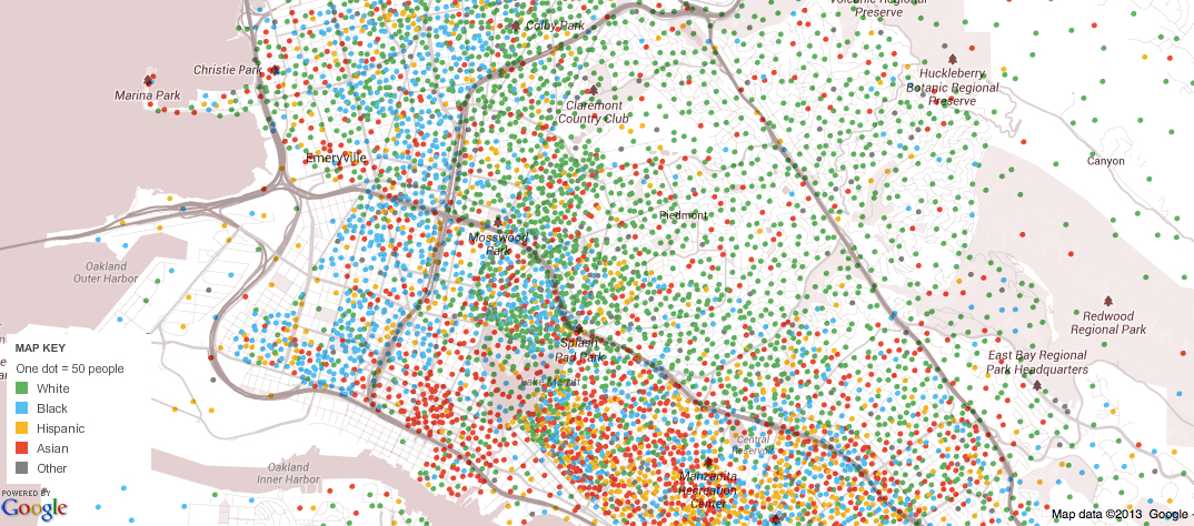 Race in Oakland Google Mapped