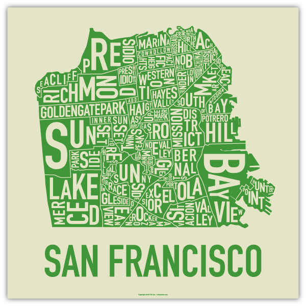 SF Word Map GREEN