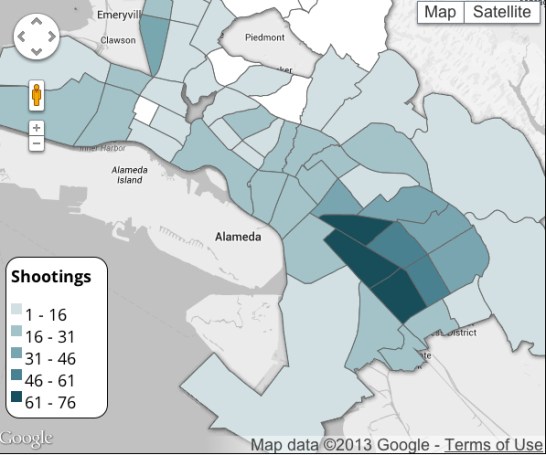Shooting Map in Oakalnd 2012