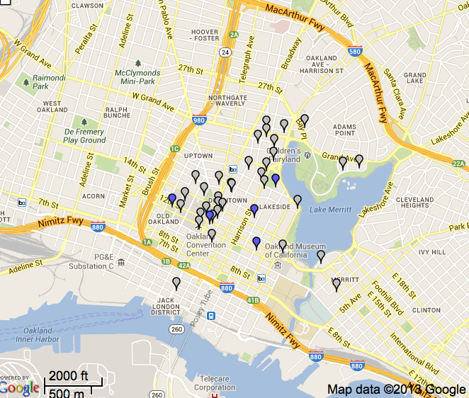 Skyscrapers in Oakland- 50 meters