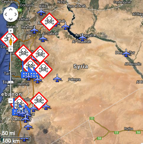 Air Bases and Chemical Sites in Syria