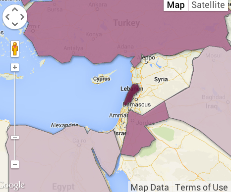 map refugees Syria by 2013 3.5 mill