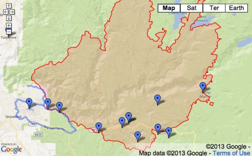 Yosemite Fire Map LA Times