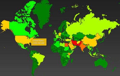 Global Heat Map--NSA coverage