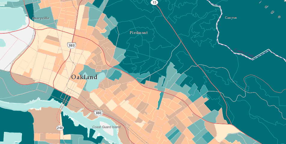 Median household Income East Bay-Oakland in it