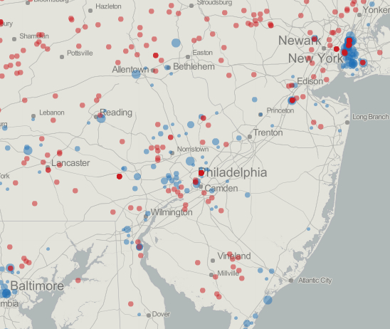 New York to Philadelphia