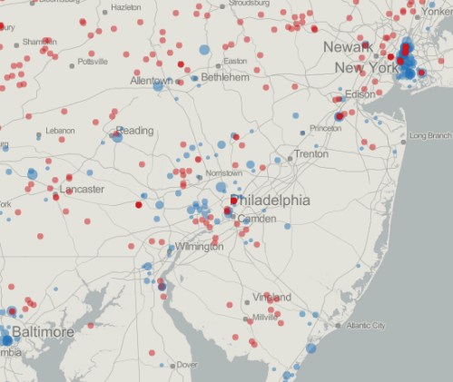 New York to Philadelphia