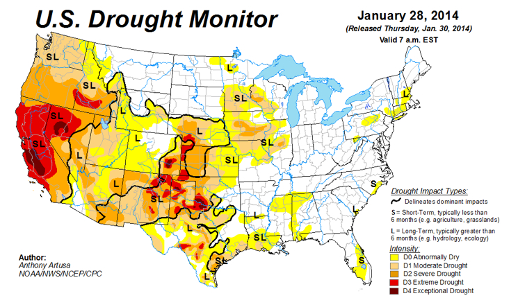 Drought Monitor Jan 28 2014