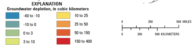 Groundwater Depletion, cubic km