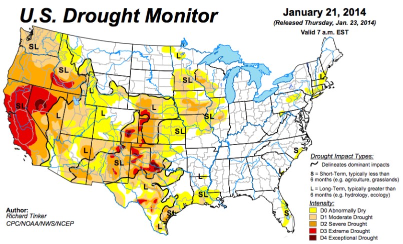 US Drought Monitor Jan 21