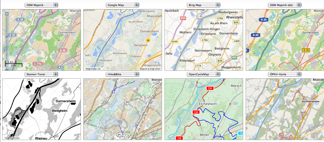 8 Veiws Maps of Durmersheim