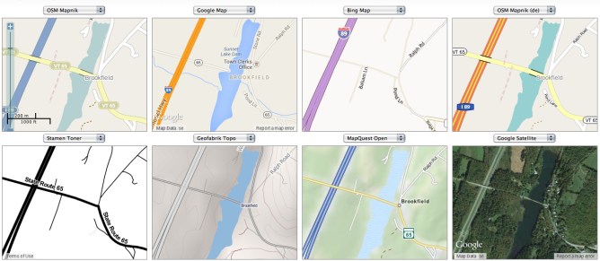 Map Compare- Brookfield VT x 8
