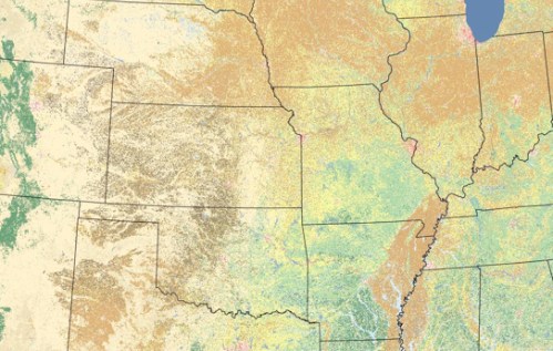 Row Crops 1992 v. Pasture and Shrubland
