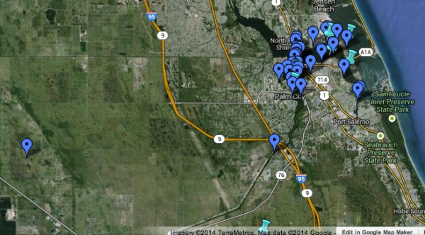 Google Maps St. Lucie River, 2013
