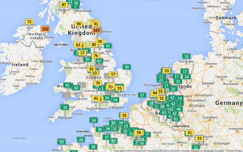 Ireland, North Sea and Germany may 21, 3 pm