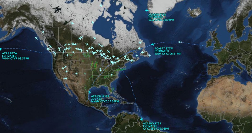 More AC fligths mapped