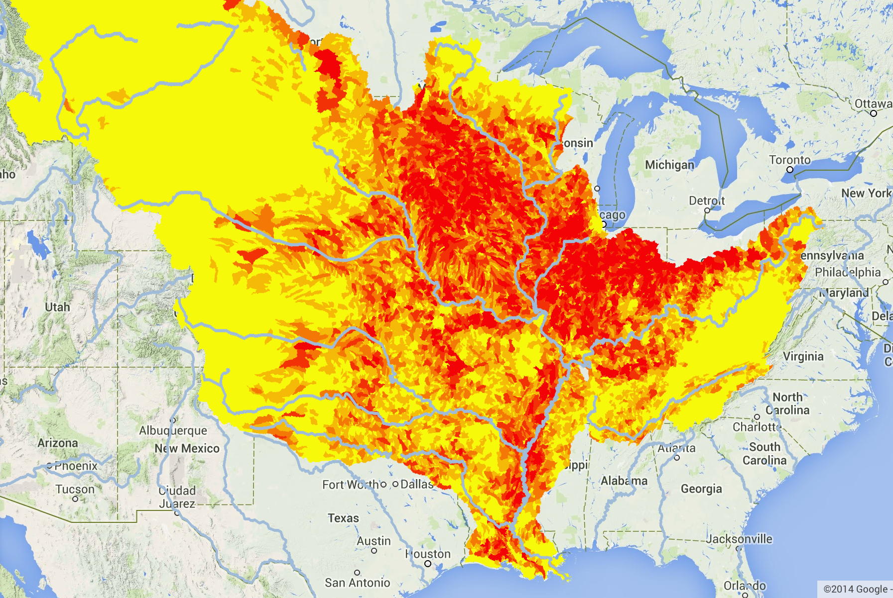 Watersheds of High N Pollution