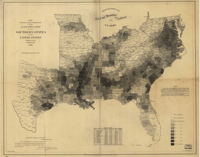 1861 slave population map