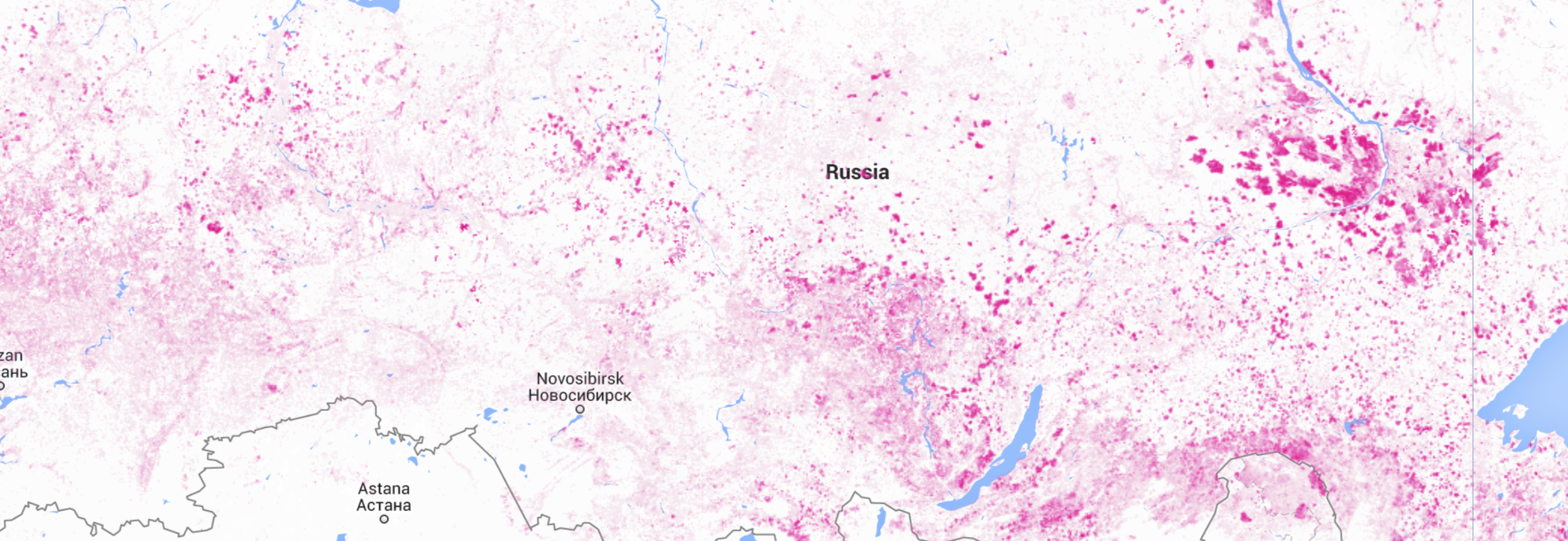 Above Kazakstan and Mongolia