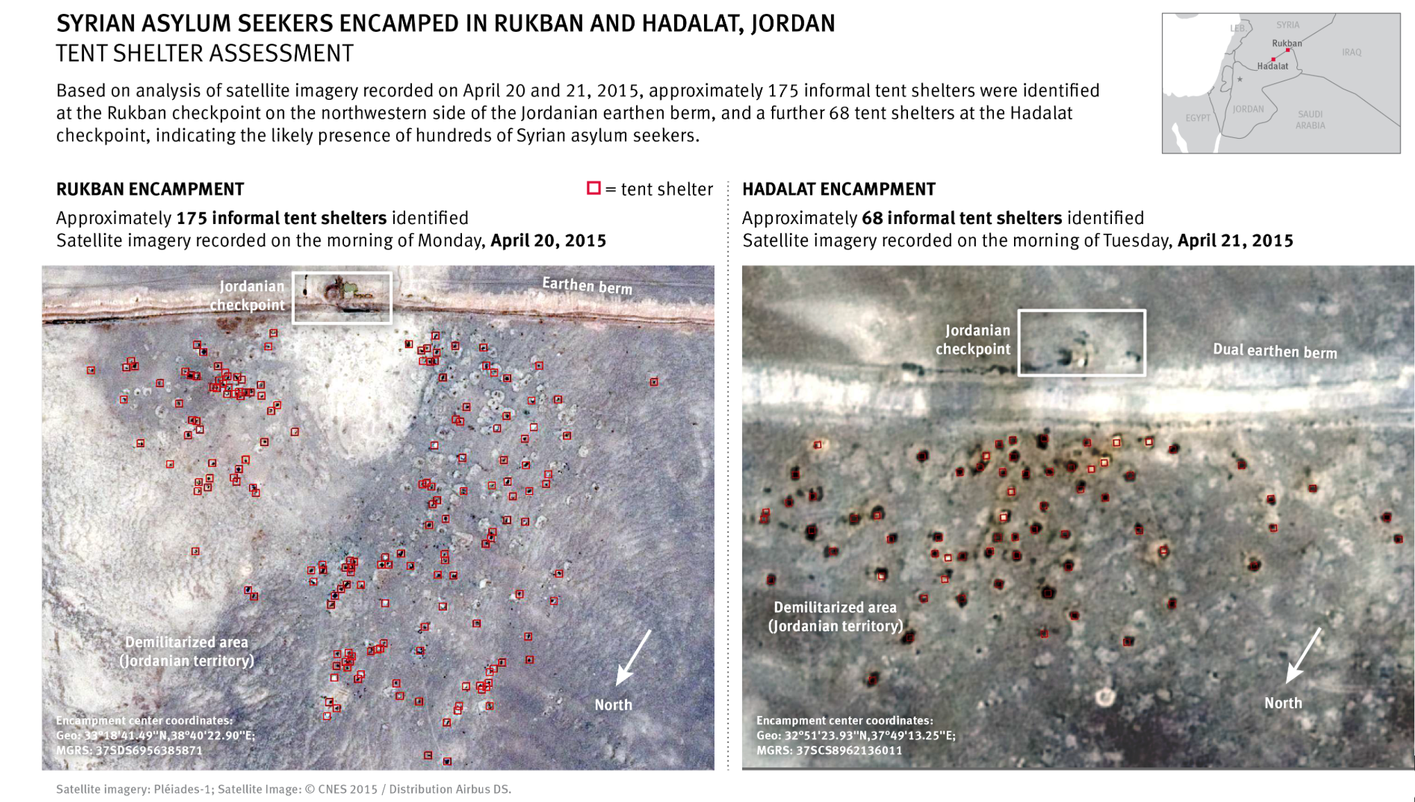 April 20 Encampments and tent shelters on Jordanian border