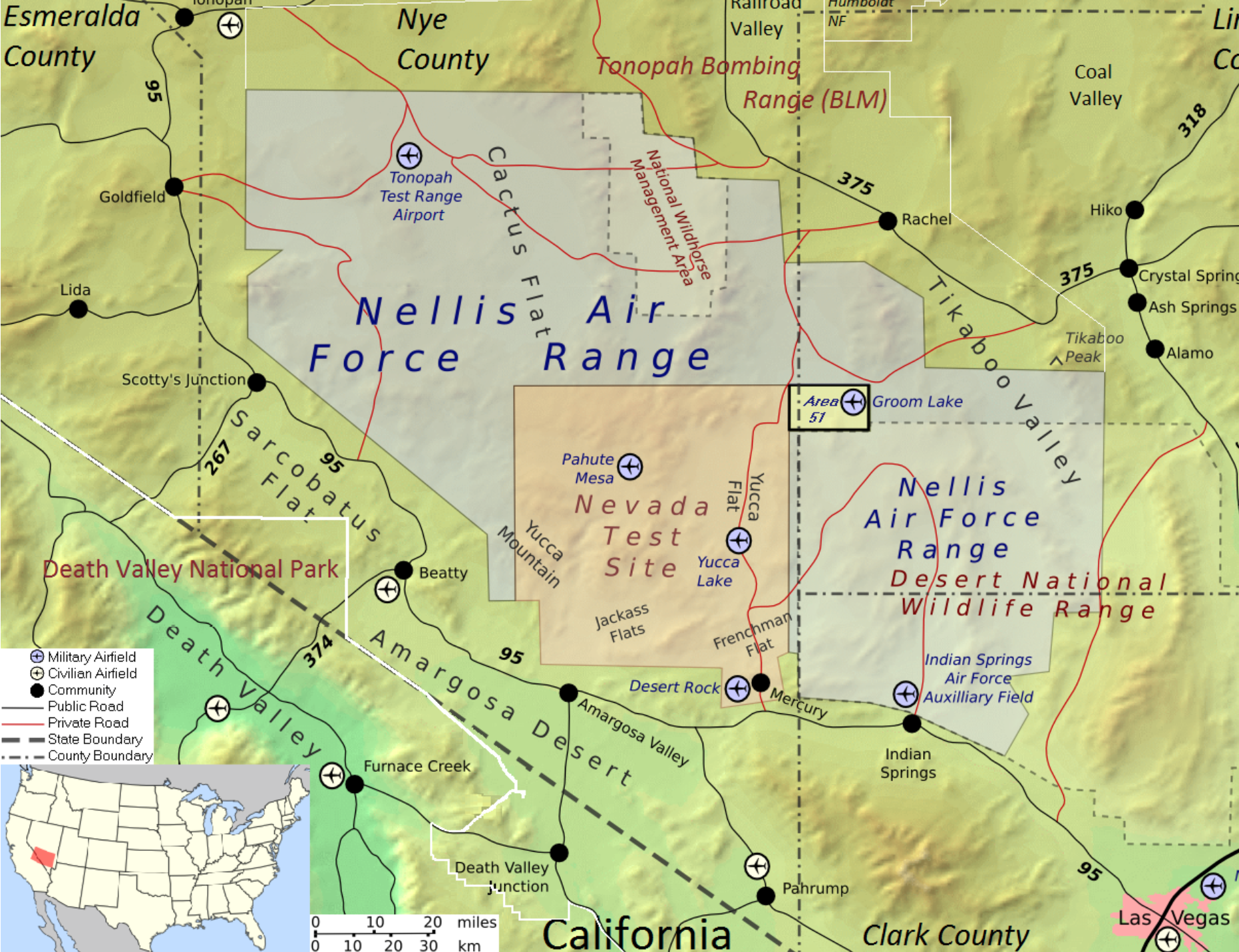 Military Lands in S. Nevada