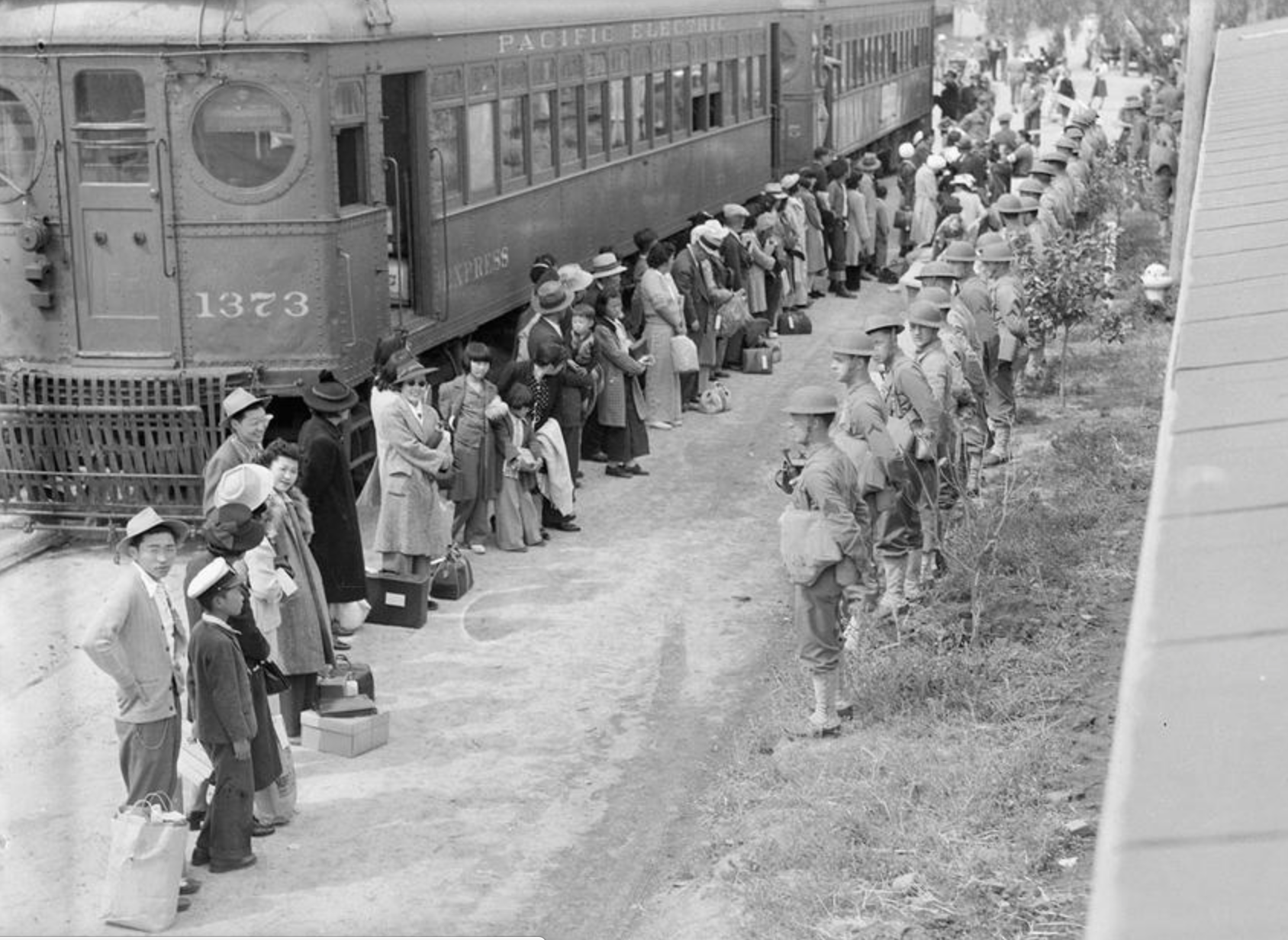 relocation in Arcadia, CA at Santa Anita Assembly Center, brought from San Pedro