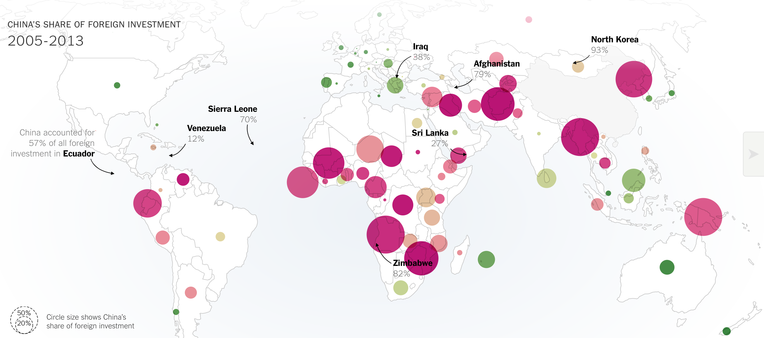 China's Investment, 2005-13:NYT