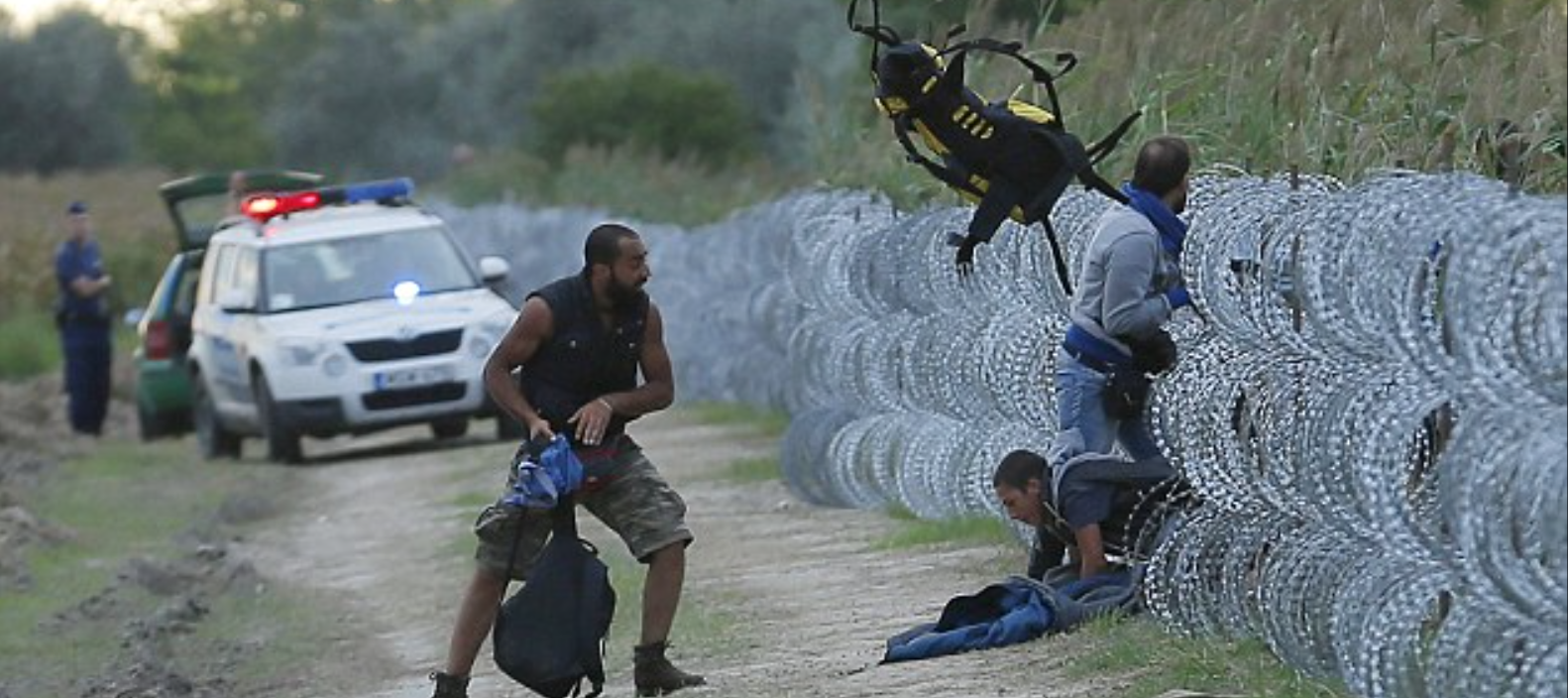 across the fence? Under it?