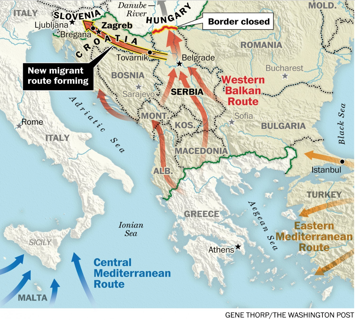 Wa Po Migrant Routes around Hungary
