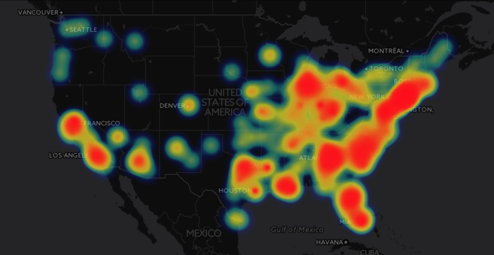 Carto DB Heat Map mass shootings 2015