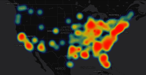 Carto DB Heat Map mass shootings 2015