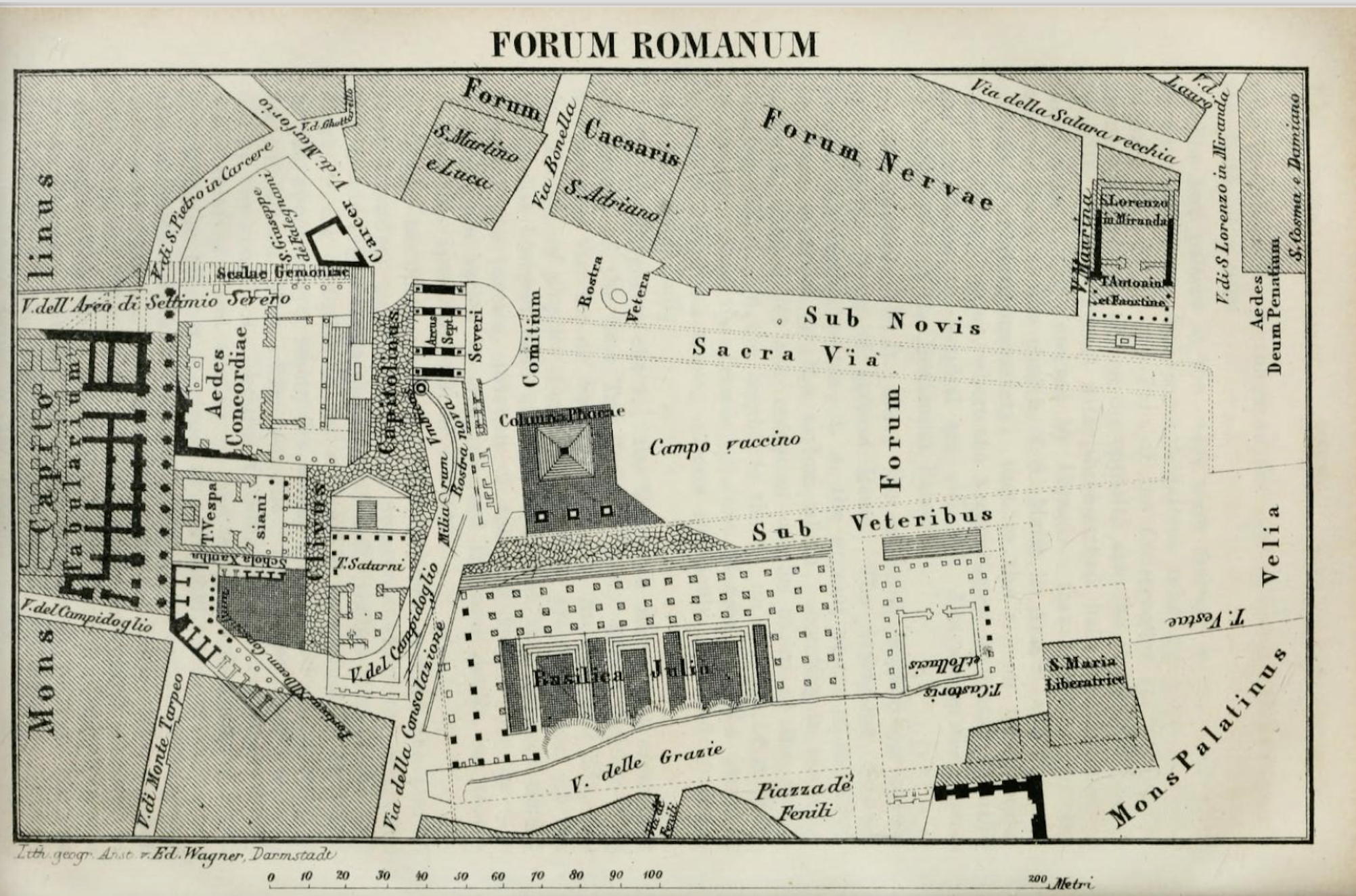 Forum Romanum Baedecker 1868