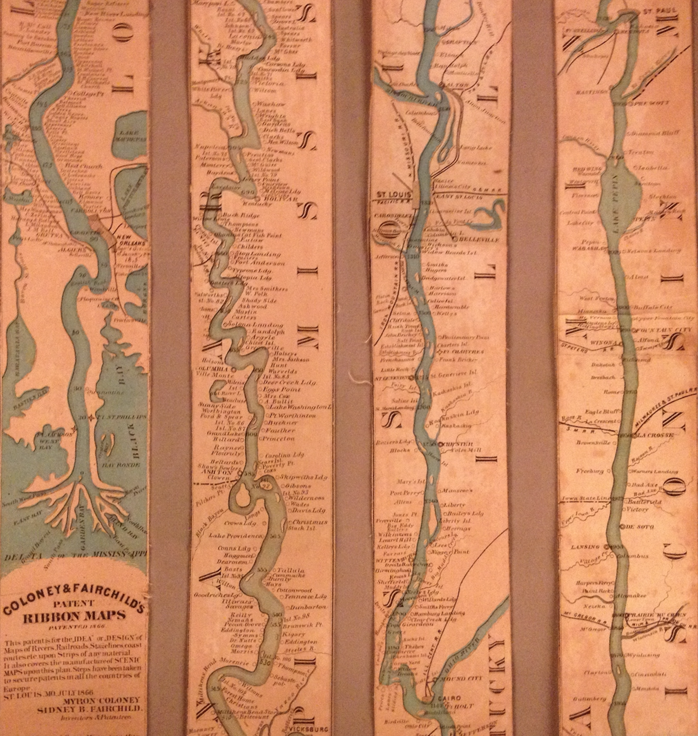 Strip Map Ribbon of River