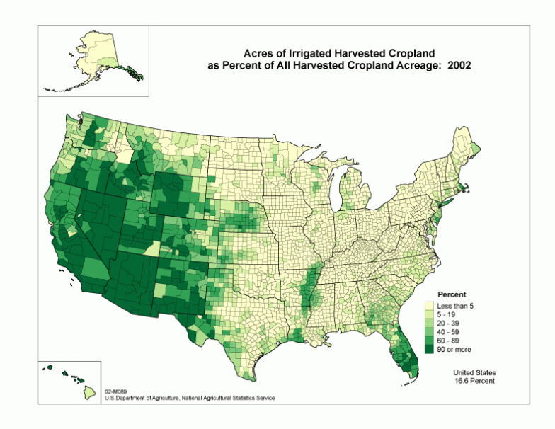 Acres of Irrigated Harvested Cropland as Percent of All Harvested Cropland Acreage.gif