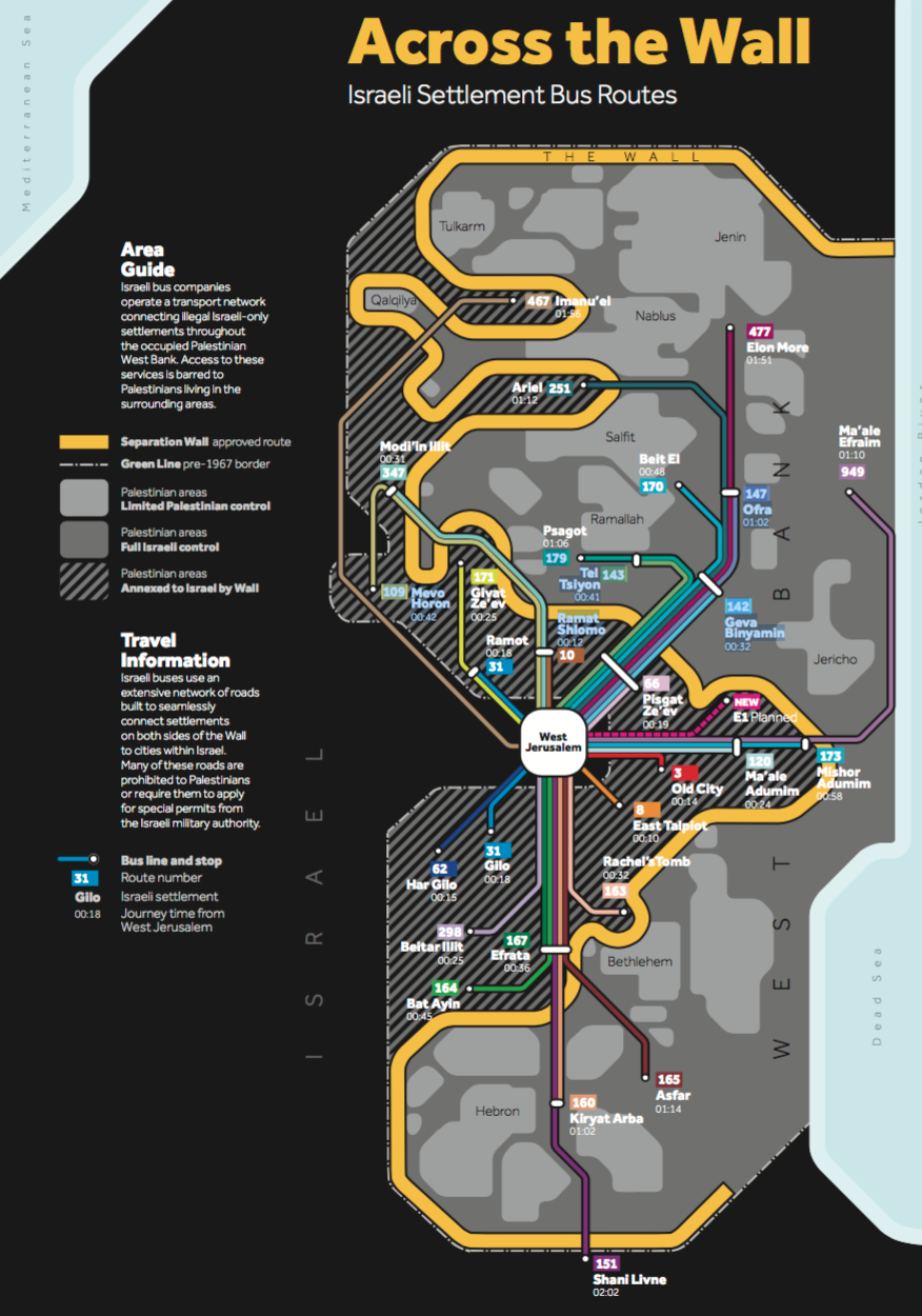 Isreali transit routes to settlements.png