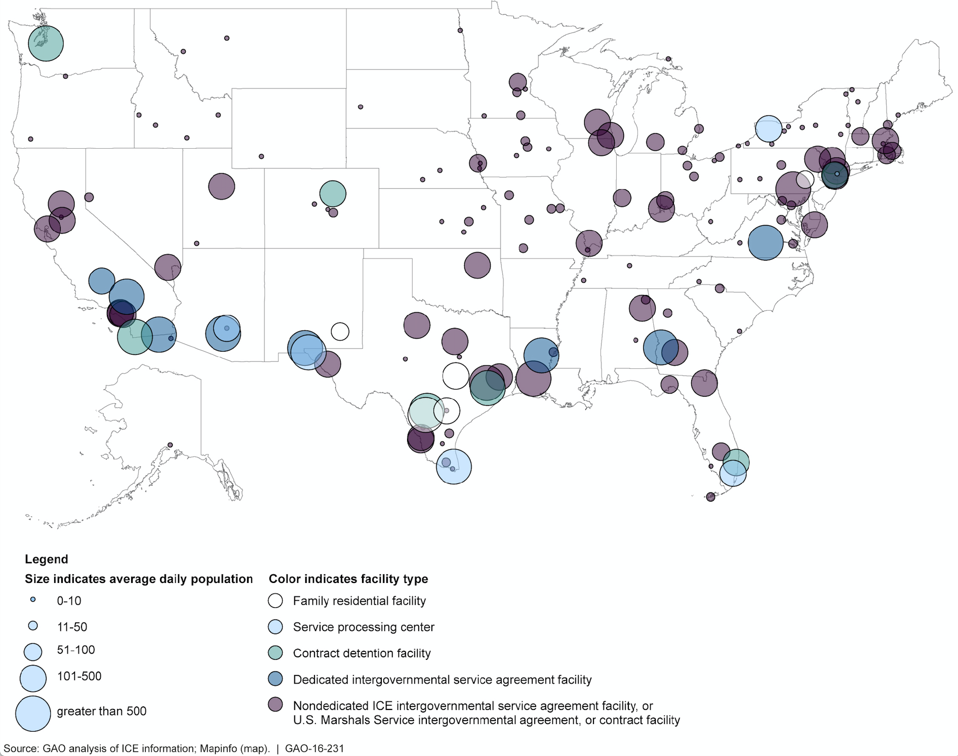 ICE Detention Centers over 72 hrs FY 2015