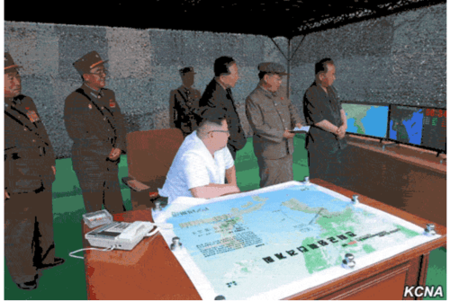 Kim Jong Un with Map KCNA.png
