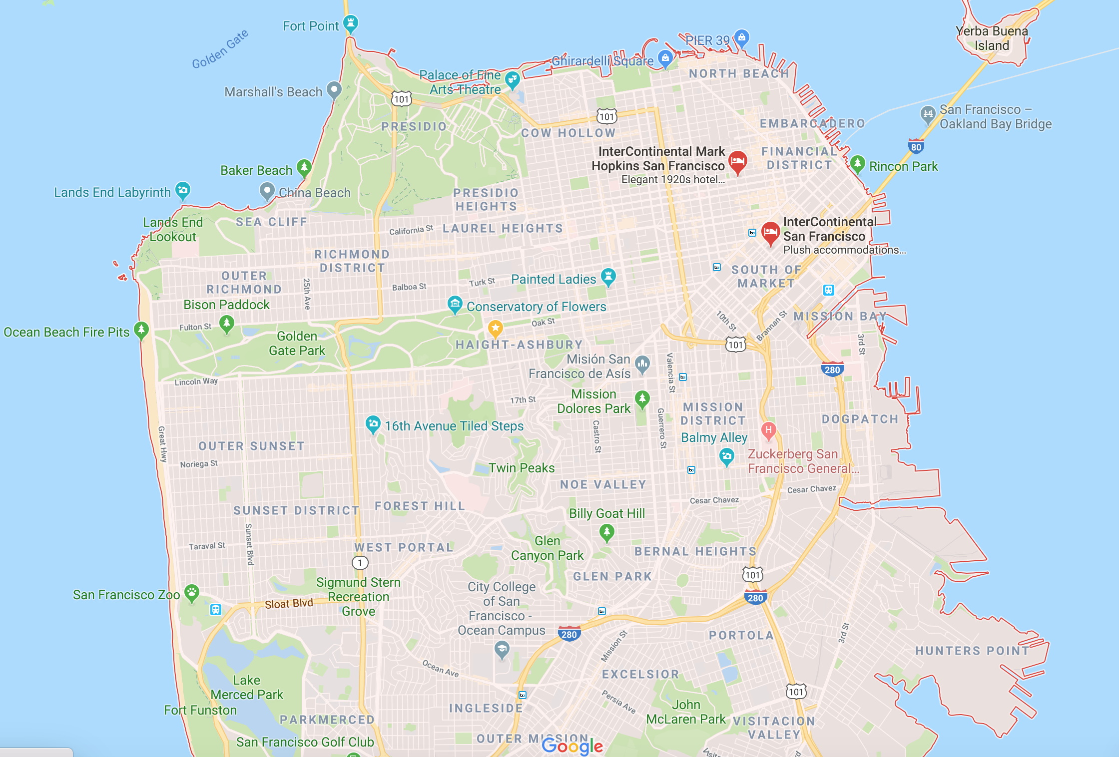 San Francisco streests and partks:monuments