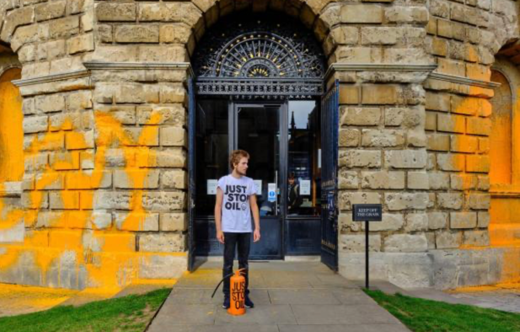 Witney Gazette: A protester.